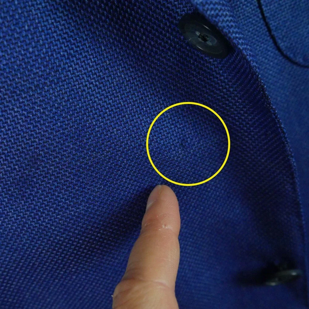 Samuelsohn Yardley‎ 44L Blue Wool Silk Sport Coat Blazer FLAW Unstructured Soft